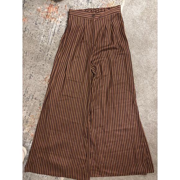 Free People Adele Striped Wide Leg Satin Pants - Picture 2 of 10